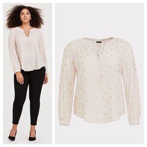 Torrid Crepe Tie Neck Blouse